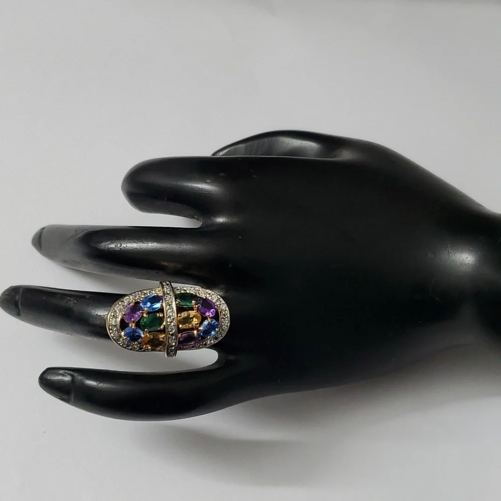 Sterling Silver 925 Gemstone Halo Ring